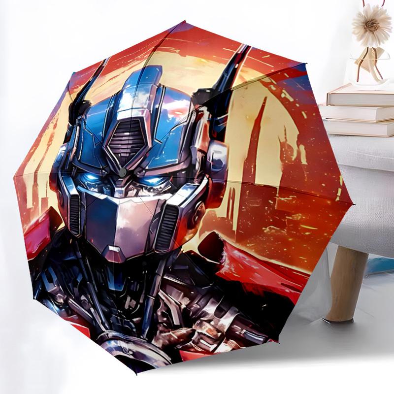 1ks Transformers, Optimus Prime Automatický skládací deštník, Odolný plast & Železo, Lehký pro venkovní denní použití 001