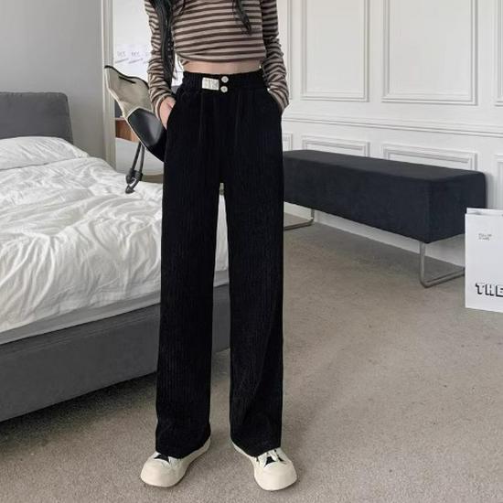 

Маленькие стройнящие вельветовые универсальные брюки-палаццо длиной до пола с флисовой подкладкой 2XL (131-150 jin)