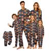 Long Sleeve Top and Pants Halloween Pumpkin Print Pajama Set Comfortable Fit Soft Fabric Cozy Loungewear Sleepwear for Adults