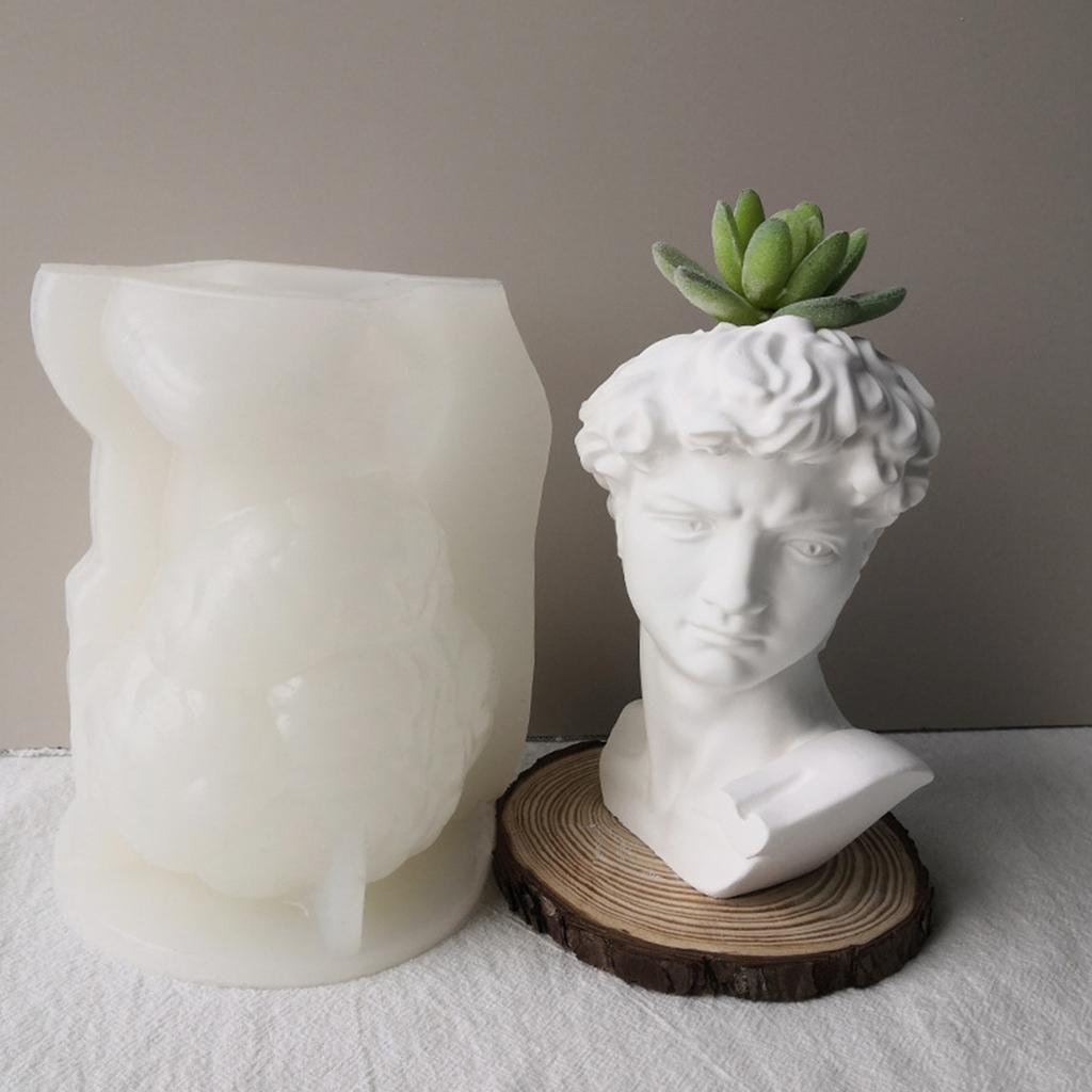 Antihaftbeschichtete Skulptur, Mann, Stifthalter, Silikonform, Blumentopf, DIY-Bastelform, Ornament-Werkzeug, DIY-Form für Sukkulenten-Pflanzgefäße