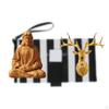 Heart of Jesus Statue Deer Head Wall Sculpture Resin Animal Figurine Religious Ornament Artistic