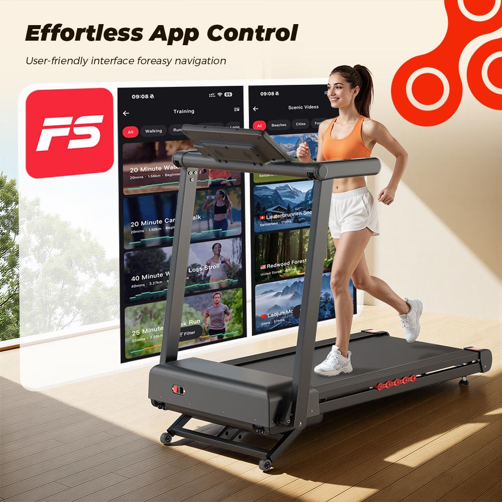 Formill FT62 Electric Treadmill With 4.0 Hp Brushless motor, automatic incline, shock absorption and space-saving design