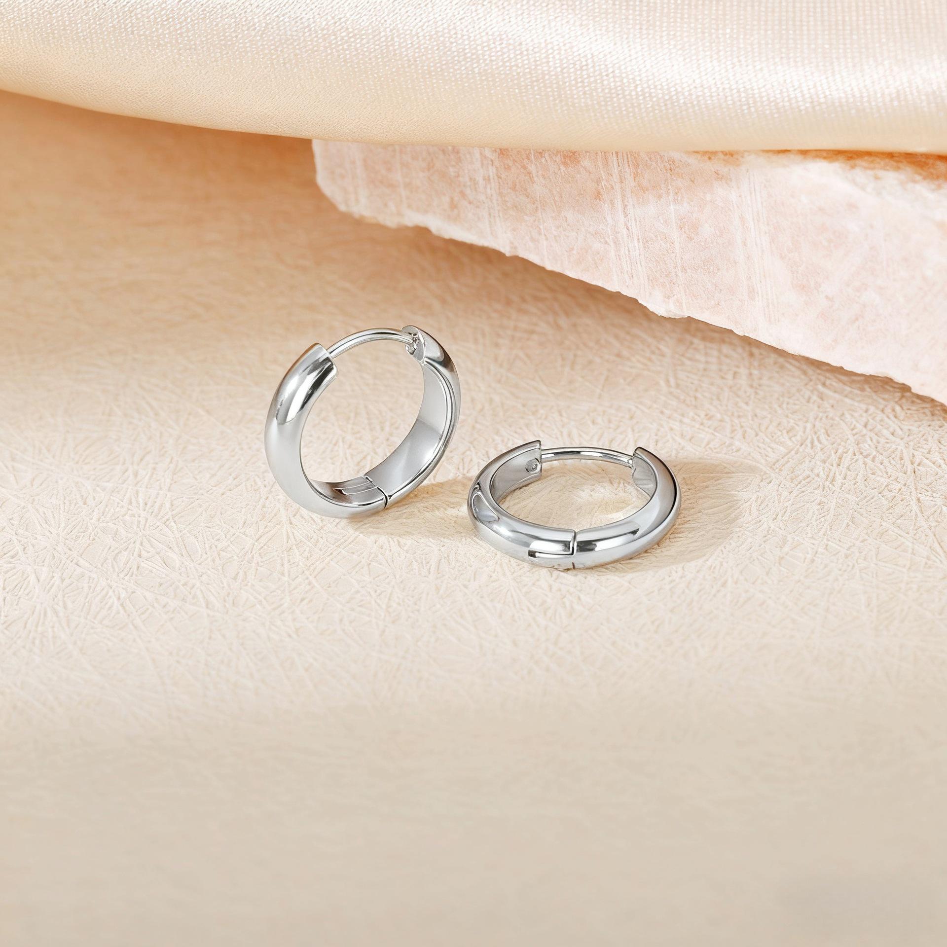 Korean-Style Simple Titanium Steel Earrings: Trendy, Unique, and Fashionable Jewelry.