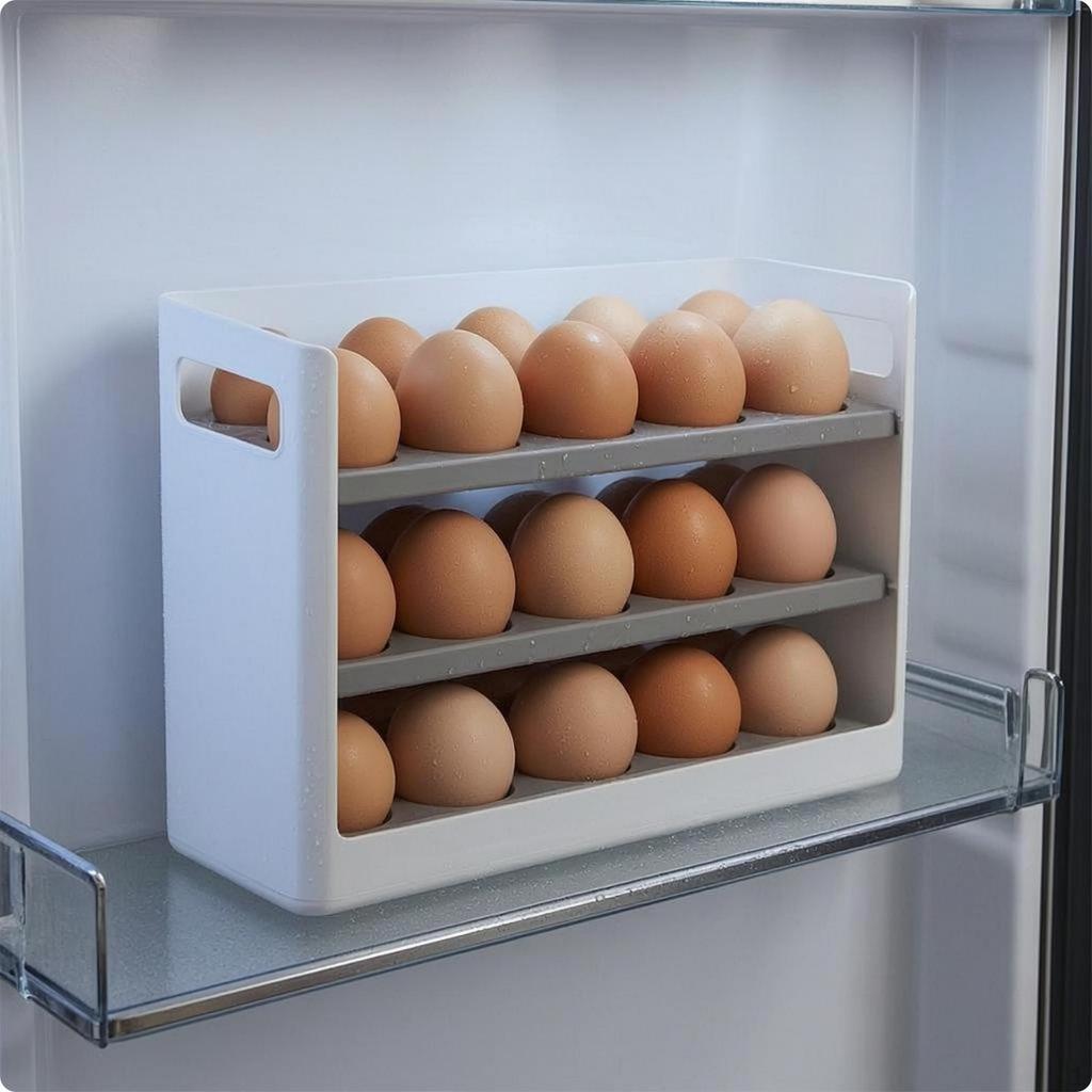 Door Egg Tray OpenTop Refrigerator Storage Box Holder Rack