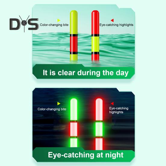 1 Set LED-beleuchteter Angelschwimmer, gut sichtbar, wasserdicht, mit weiter Wurfweite, beleuchtete Boje, Bobber-Schwimmer, Salzwasser, Süßwasser, Karpfenangeln, Zubehör