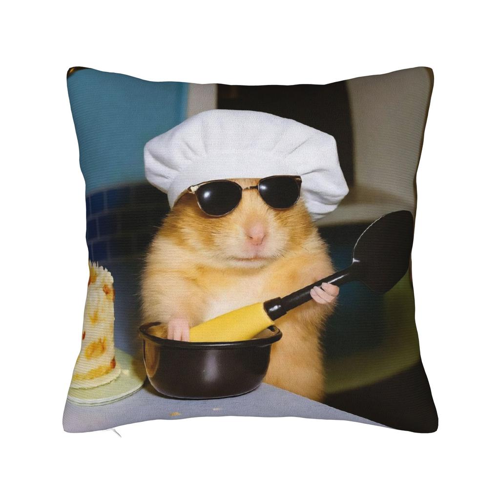 Hamster Faded Funny s Style Square Pillow Cases Cushion Cover Fashion Zippered Decorative Pillowcase for Home cm