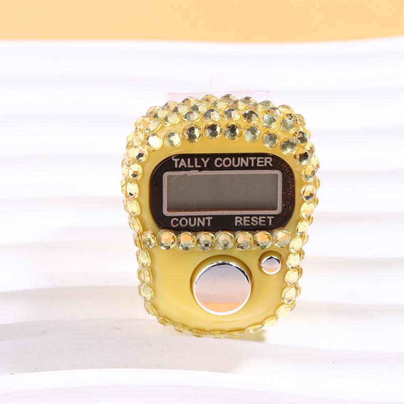 Portable 7 Colors Rhinestone Finger Counter Sparkling Design Counting Tool for Prayers Fitness and Learning Tasks