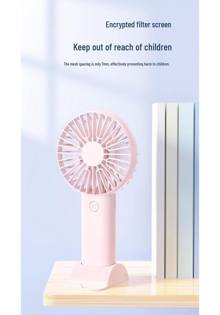 Portable Mini USB Fan: Handheld, Desktop Stand, Quiet, Large Wind Power