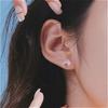 Fashionable Small Cubic Crystals Water Cube Stud  Earrings Simple Dreamy Niche Design Jewelry For Women Accessories Ear Rings
