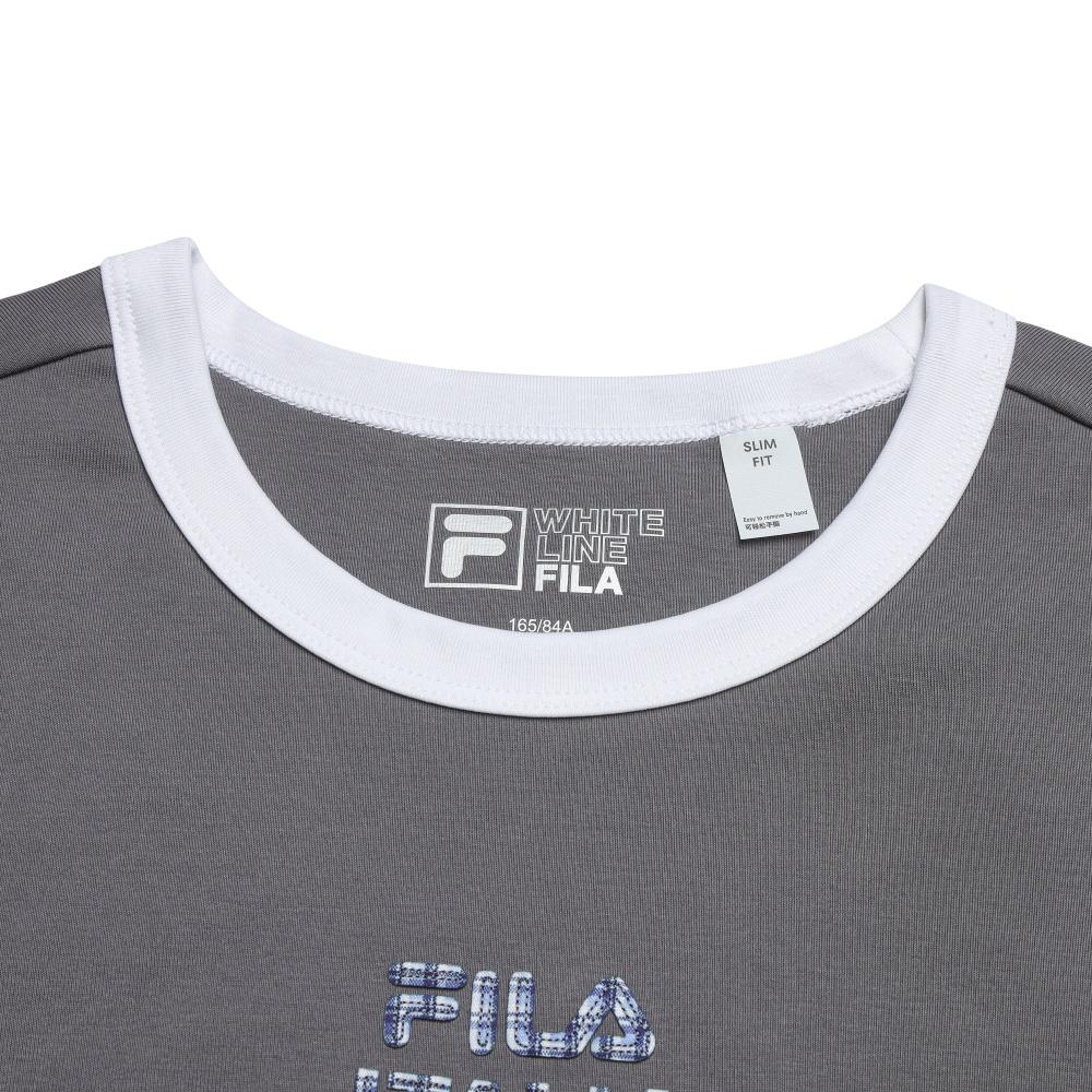 FILA Heritage Vintage Letter Cotton T-Shirt Women tops Cloudy-Gray F11W628119FDY