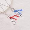 Unique Snowman Shaped Button Necklace with Tassels Detail Winter Hoodie Chain Jewelry for Women Christmas Decoration