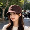 Star Cotton and Linen Thin Cap Women's Spring and Summer Versatile Face Little British Style Flat Top Equestrian Hat Advanced Sense