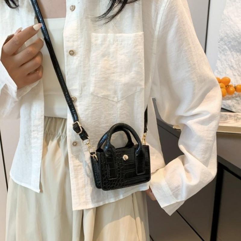 Popular Summer Mini Crocodile Pattern Messenger Bag Simple Casual Texture Korean Version Single Shoulder Small Square Bag Women