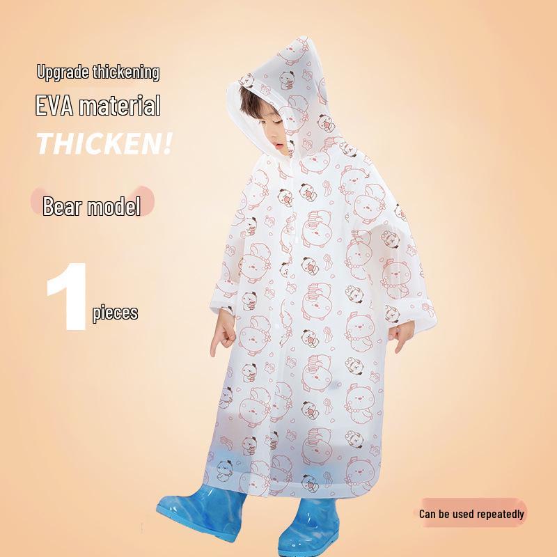 Children's and Student Long EVA Poncho – Waterproof, Disposable Raincoat for Girls and Boys