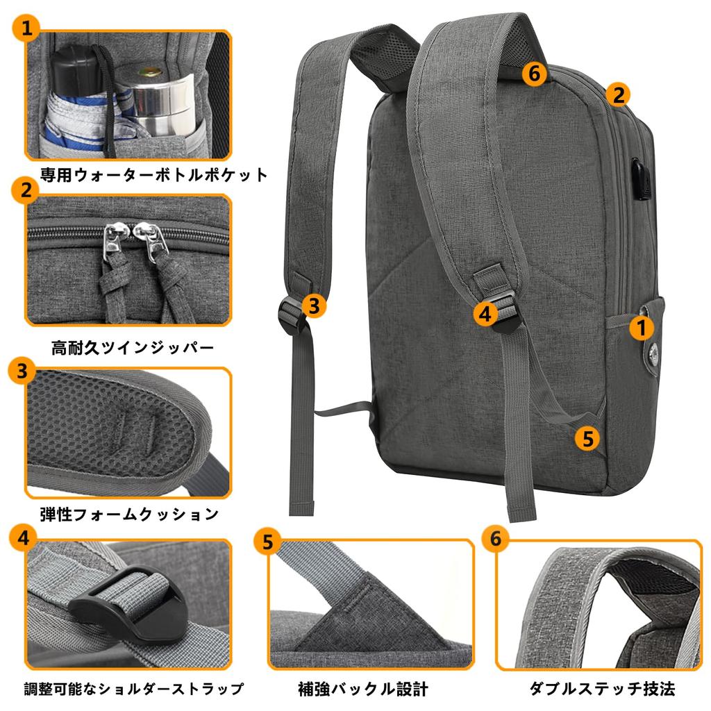 KINGSLONG Men's Backpack, Large Capacity, Multi-Layered Storage, Waterproof, Lightweight, Business Backpack for Women, Perfect for Commuting, School,