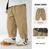Pantalons de travail en pur coton pour garçons européens - Tendance Printemps 2026 Vêtements pour enfants Moyens/Grands