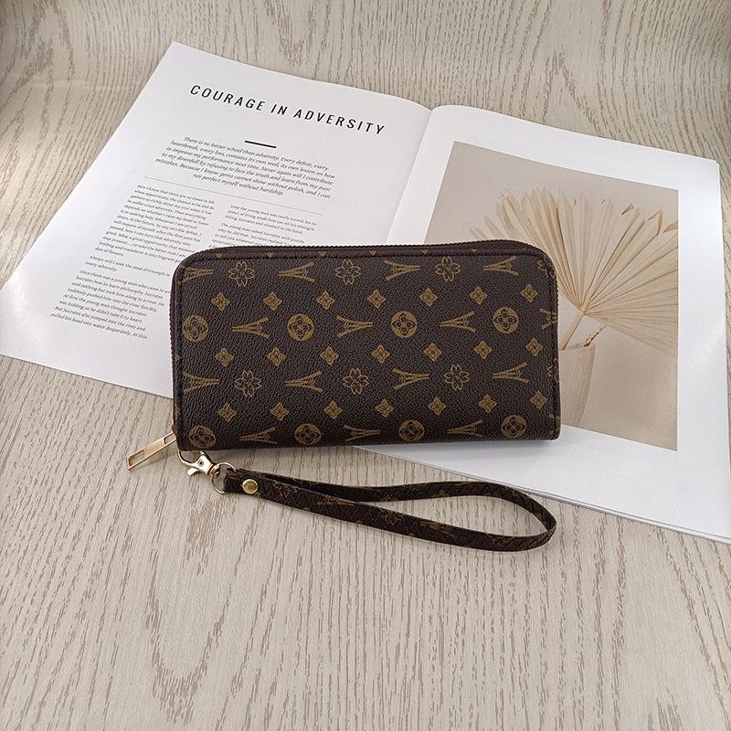 European & American Fashion Large Capacity Zipper Clutch Wallet - Multi-Card Slot, Simple, High-End Design