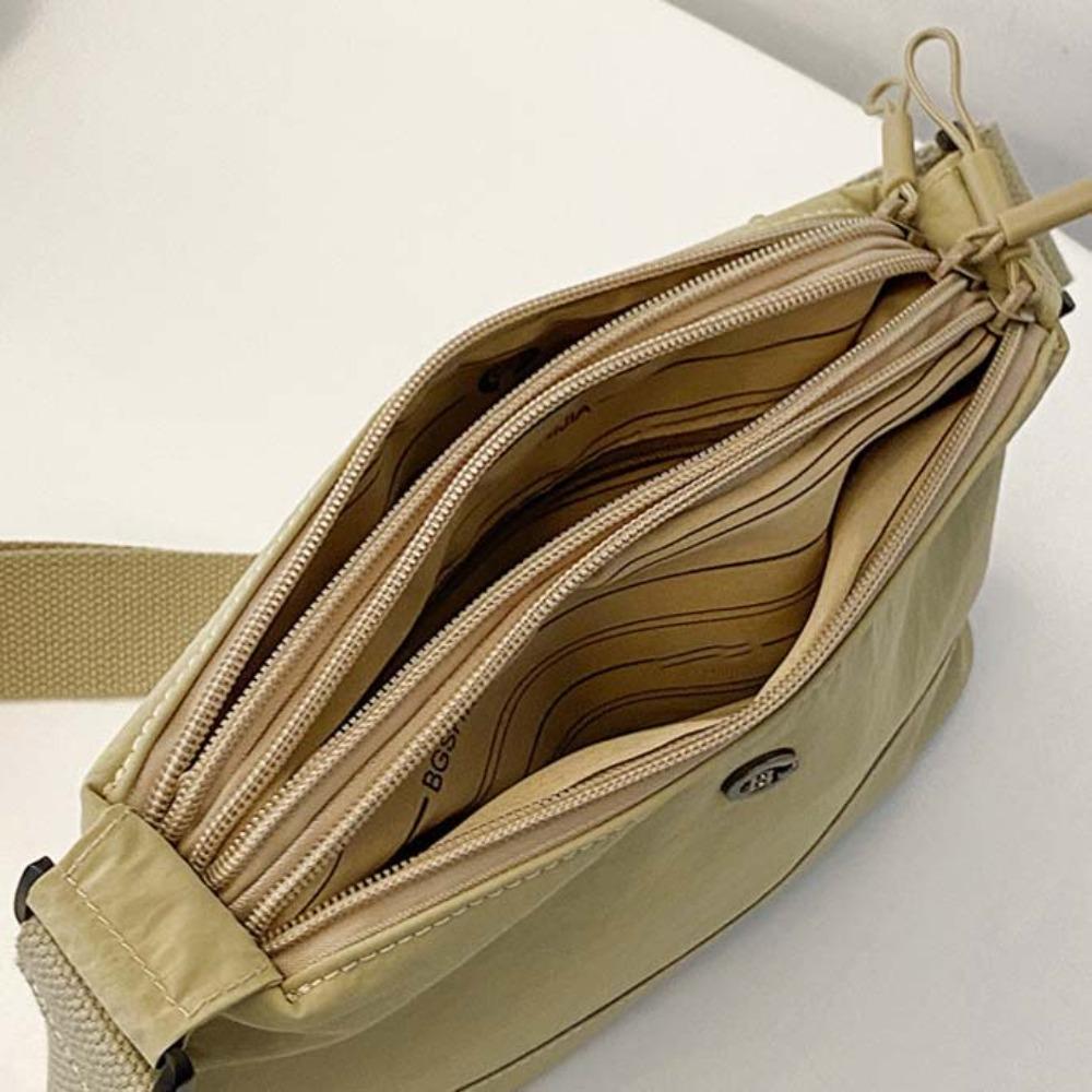 Japanese Style Large Capacity Shoulder Bag Soft Casual Sport Pouch Nylon Square Bag  Travel