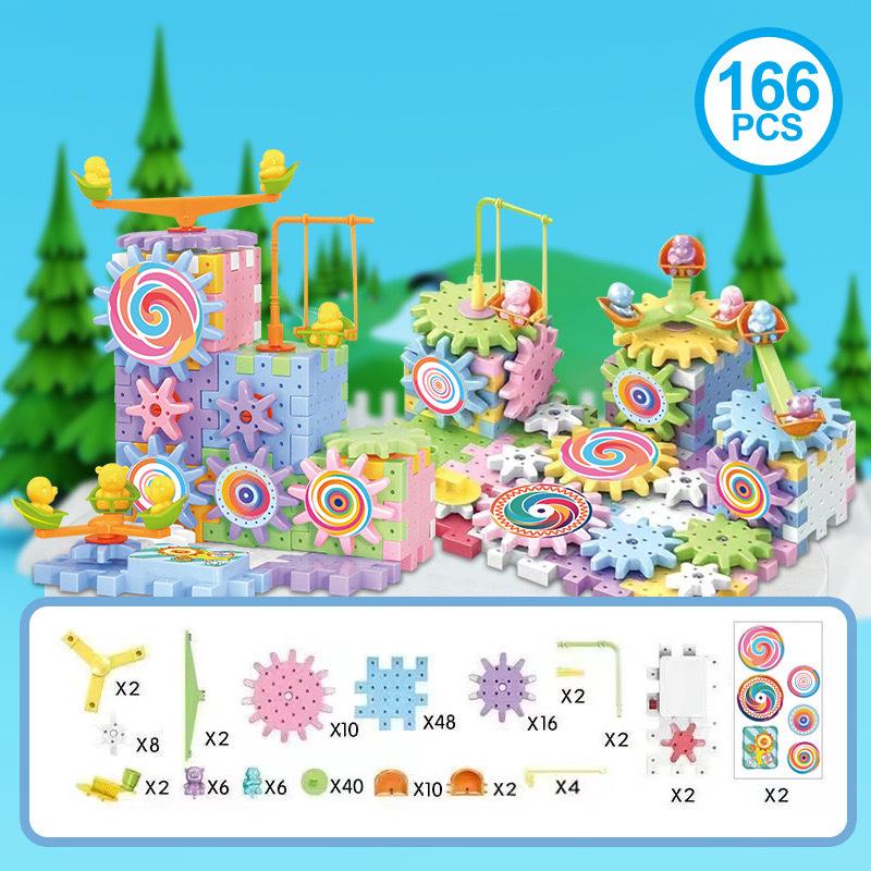 Kids' Electric Building Blocks Set: Educational Gears & Large Particles for Boys and Girls