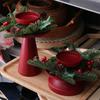 Reusable Christmas Candlestick Red Christmas Desktop Ornament Candle Container Candle Holder  Gift