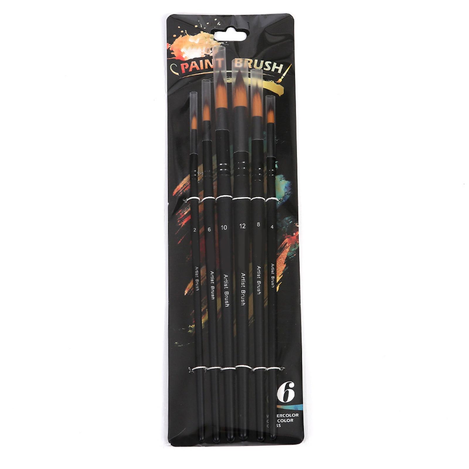 

6 шт. Пензлі для акрилових фарб Художні гуаші Пензлі Нейлонові кисті для малювання волосся для акварельного живопису маслом Drawi