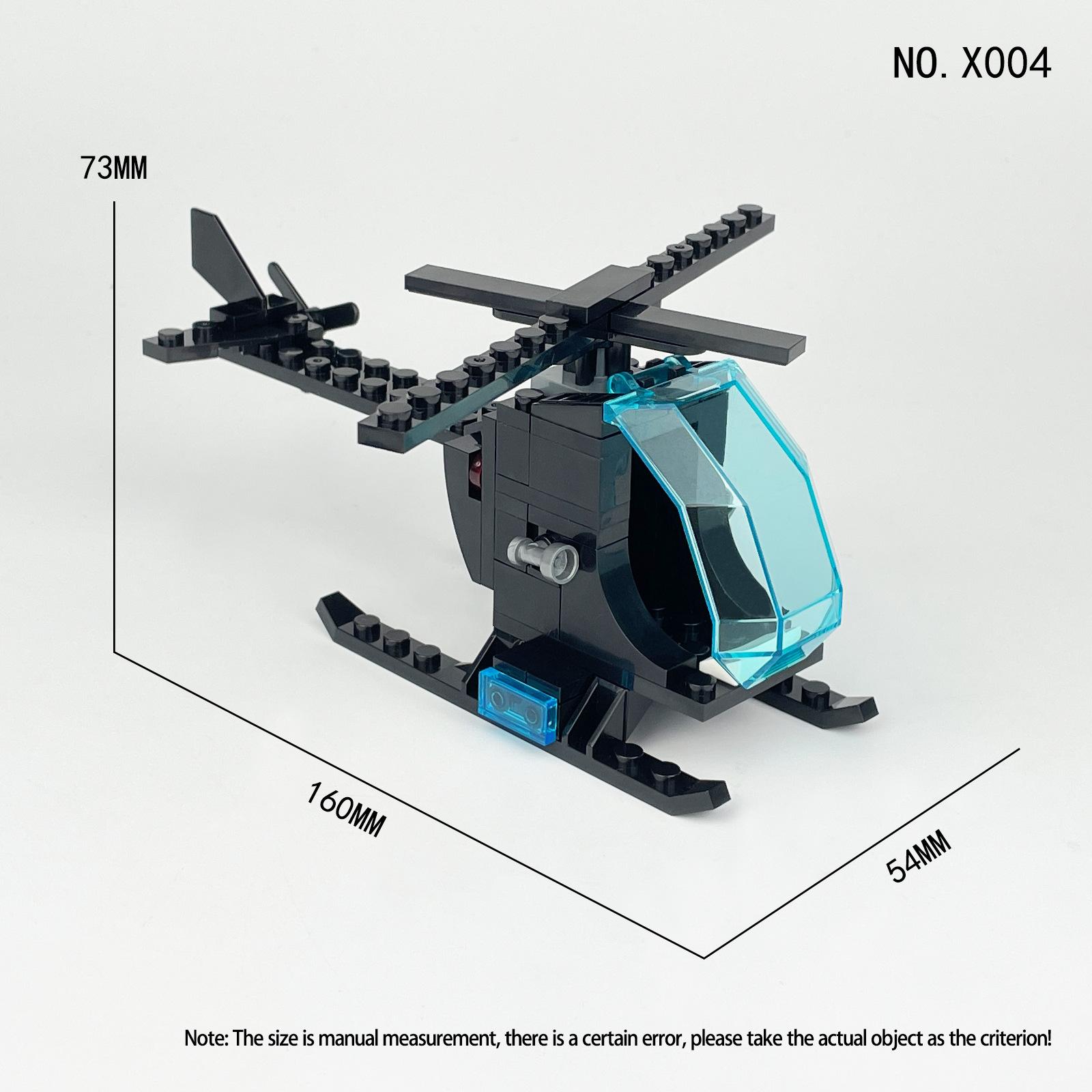 

X004 мини-самолет, вертолет с мелкими частицами, серия городских полицейских, детские строительные блоки, игрушки
