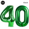 32 Inch Green Number Foil Balloons 0-9 Jungle Safari Theme Soccer Party Decor Kid Boy 1st Birthday Dinosaur Baby Shower Supplies