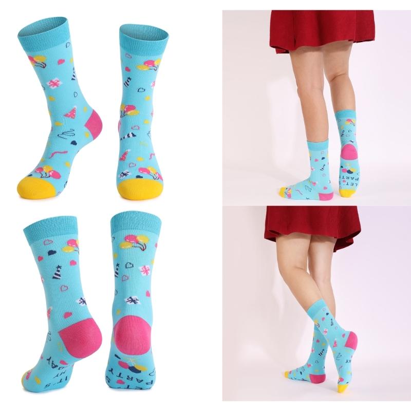 1 Pair Funny Socks Novelty Pattern Cotton Socks Colourful Casual Socks Gifts Men Women High Ankle Socks Bicycles Socks