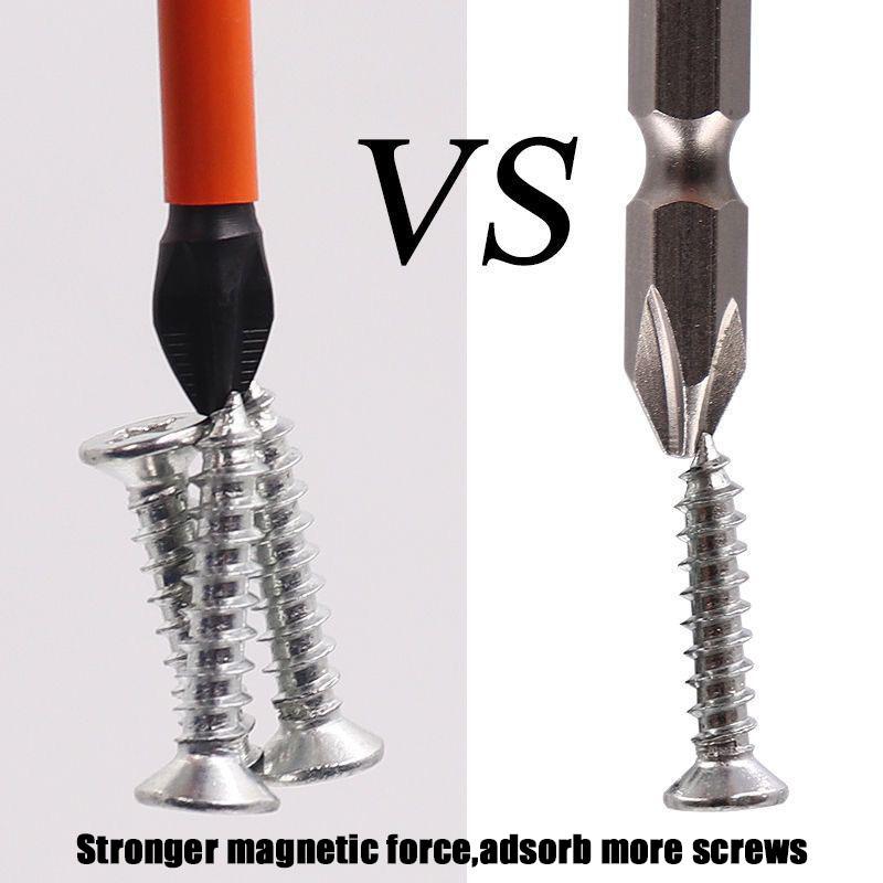 25mm Tungsten Steel Strong Magnetic Electric Screwdriver Anti Slip Electric Screwdriver Set with Hexagonal Handle Hand Drill