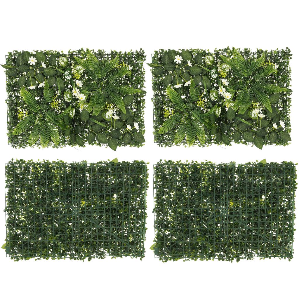 DIY Artificial Plant Wall Panel Plastic Hanging Grass Backdrop Wall Panel Outdoor Artificial Privacy Fence Screen For Home Garde