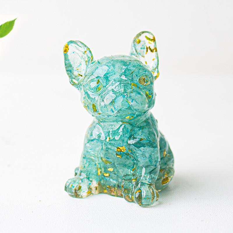 Hundefigur aus Kristallharz im modernen, minimalistischen Design – perfekt für die Dekoration von Zuhause oder Büro – Geschenkidee