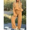 Women's Long Sleeve Top and Wide Leg Pants Two Piece Set Loose Casual Outfit