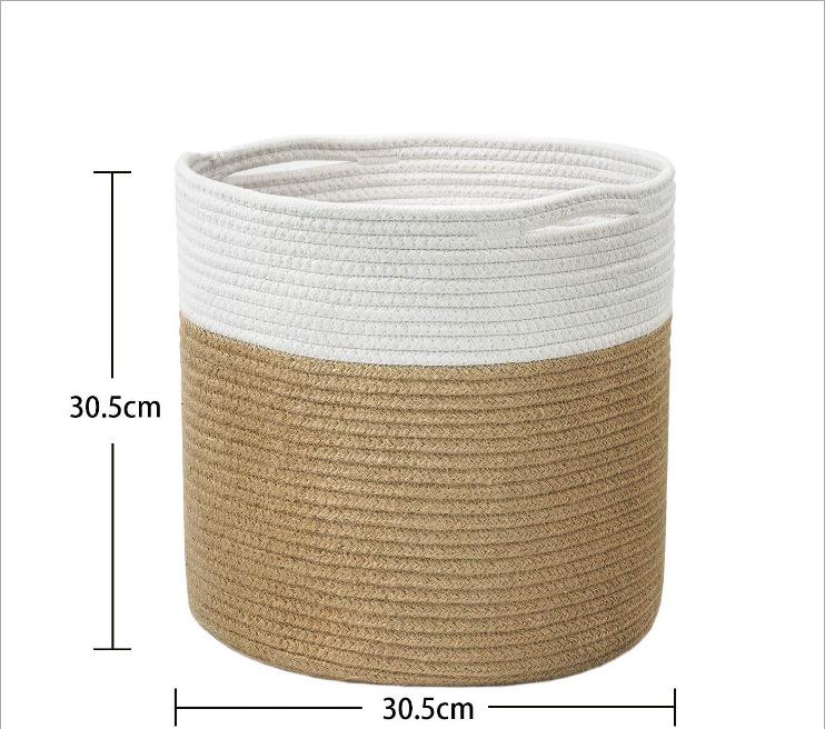 Woven Cotton Rope Basket for Flowers - Modern Indoor Flower Pot and Storage Solution
