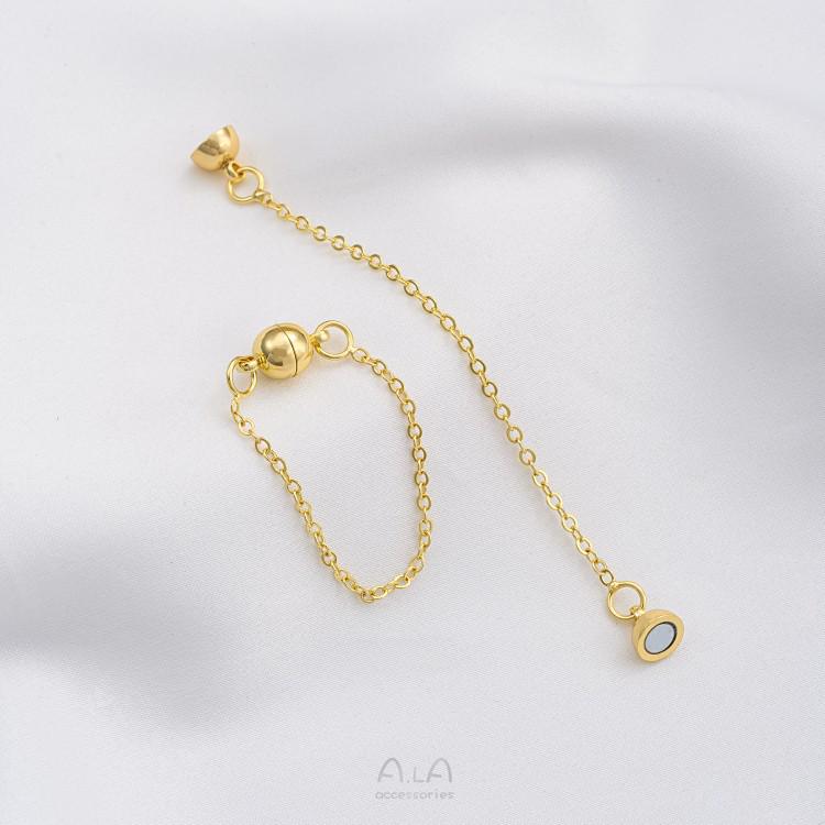14k Gold-Filled Anti-Fall Magnetverschluss Armband/Halskette mit O-Kettengliedern