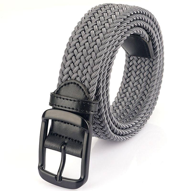Trendy Nylon Woven Belt For Men With Elasticity And Alloy Buckle In Multiple Colors