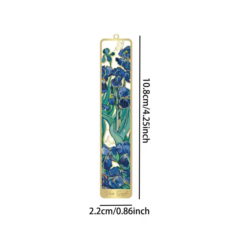 Retro Floral Painting Metal Bookmark Hollow Bronzing Bookmark With Tassel For Book Club Reader Writers Book Lovers Students