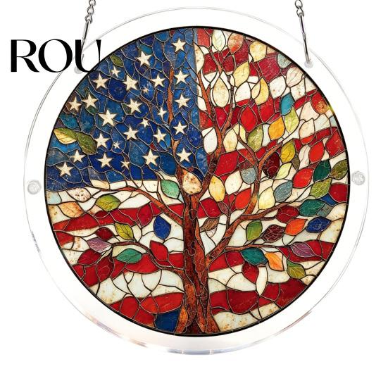 Unique Acrylic Puzzle Gift Sun Catcher with Colorful Light Projection, DIY Window Hanging Decor Stained Glass for Garden Patio Living Room, UV Printed