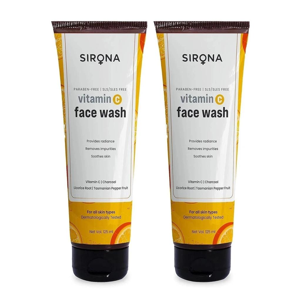 Sirona Vitamin C Face Wash for Men & Women – 125 Ml (Pack of 2)