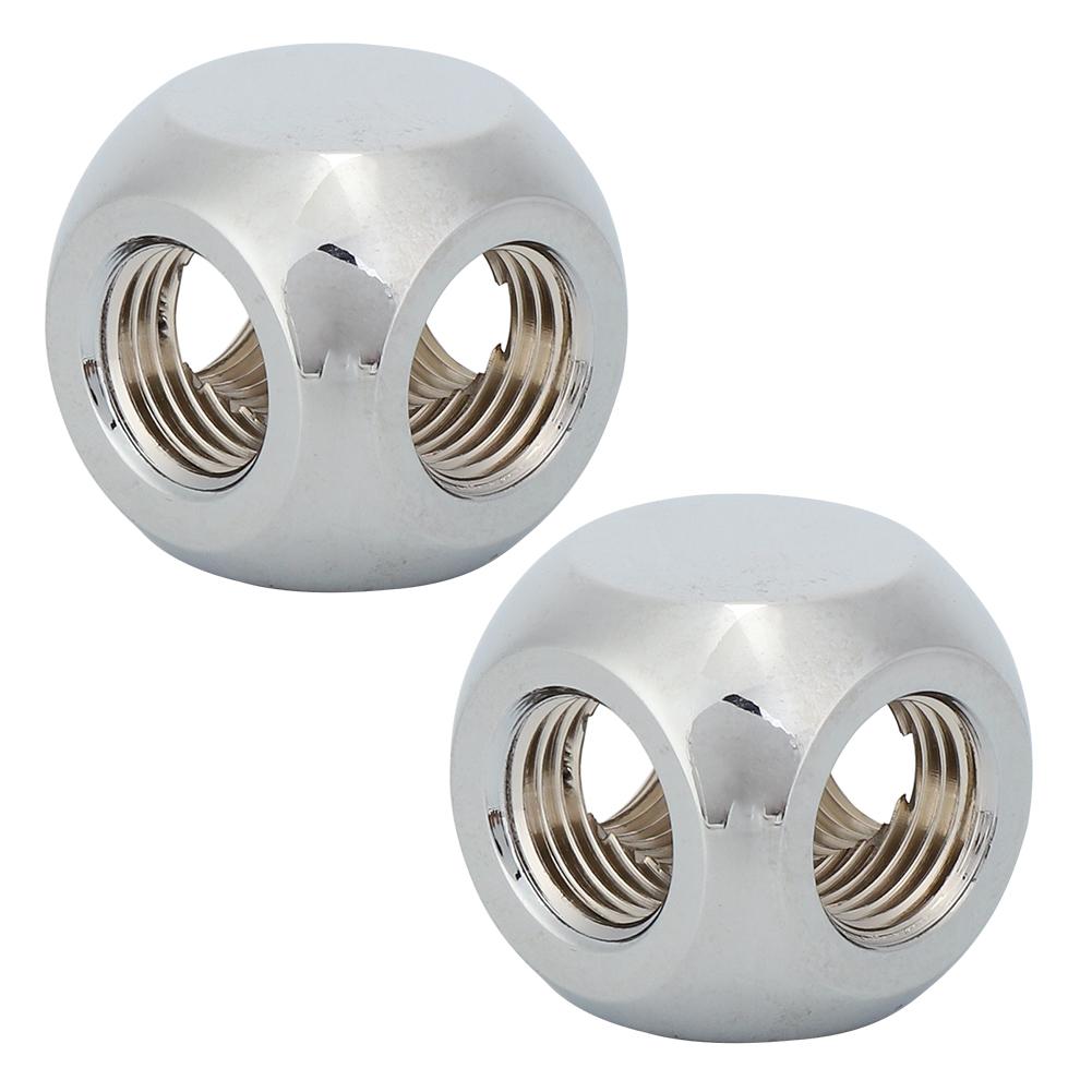 2Pcs Water Cooling 4-Ways Connector   Brass G1Celsius4 Female Computer Accessories BlackCelsiusSilver