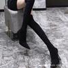 Black Sexy Over-the-knee Boots 2025 New Autumn and Winter High Heels Women's Thin Heels Pointed Tall Thin Boots Suede