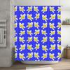 Bright Floral Shower Curtain Decorative Bath Mat Non-Slip Waterproof Bathroom Liner For Home Decoration Blue White Frangipani 3D