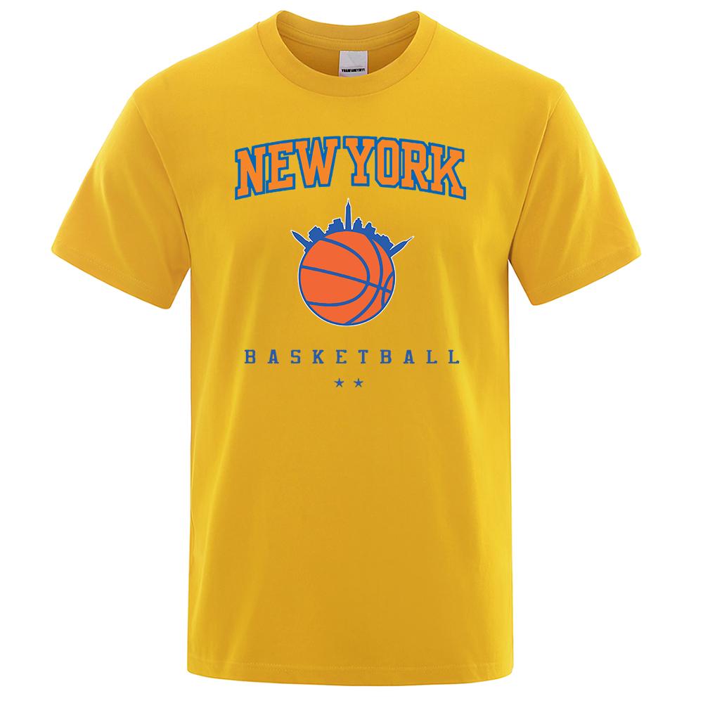 New York Basketball Persönlichkeit Street Herren Kleidung Hochwertige Oversize T-Shirts Sommer Atmungsaktives T-Shirt Hip Hop Baumwoll Tops