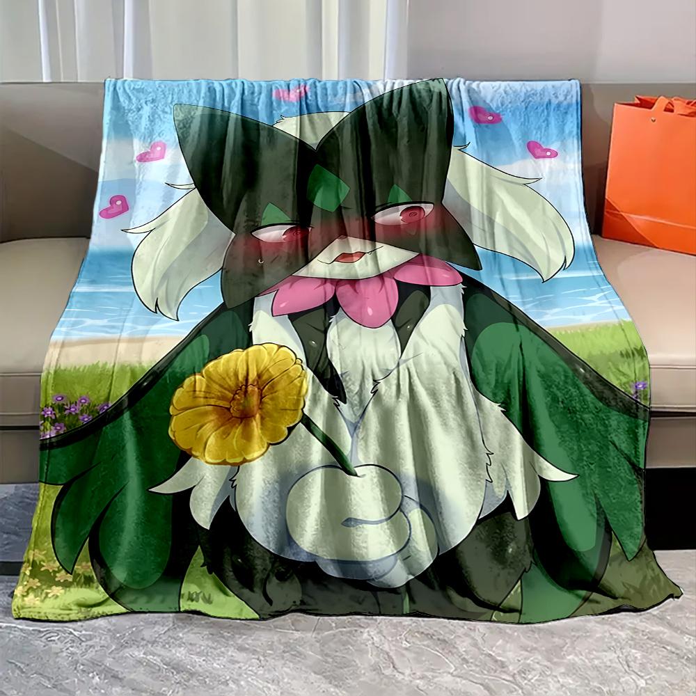 6 Sizes Game Pokémon M-Meowscarada Print Blanket Fluffy Plush Sofa Bed Throw Blanket for Kids and Adults Travel Home Supplies