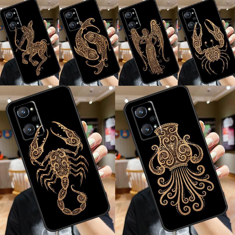 Zodiac Signs For Realme C67 C55 C53 C51 C35 C33 C31 C30 C25s C21Y GT Neo 6 GT5 9 10 11 12 Pro Plus Case