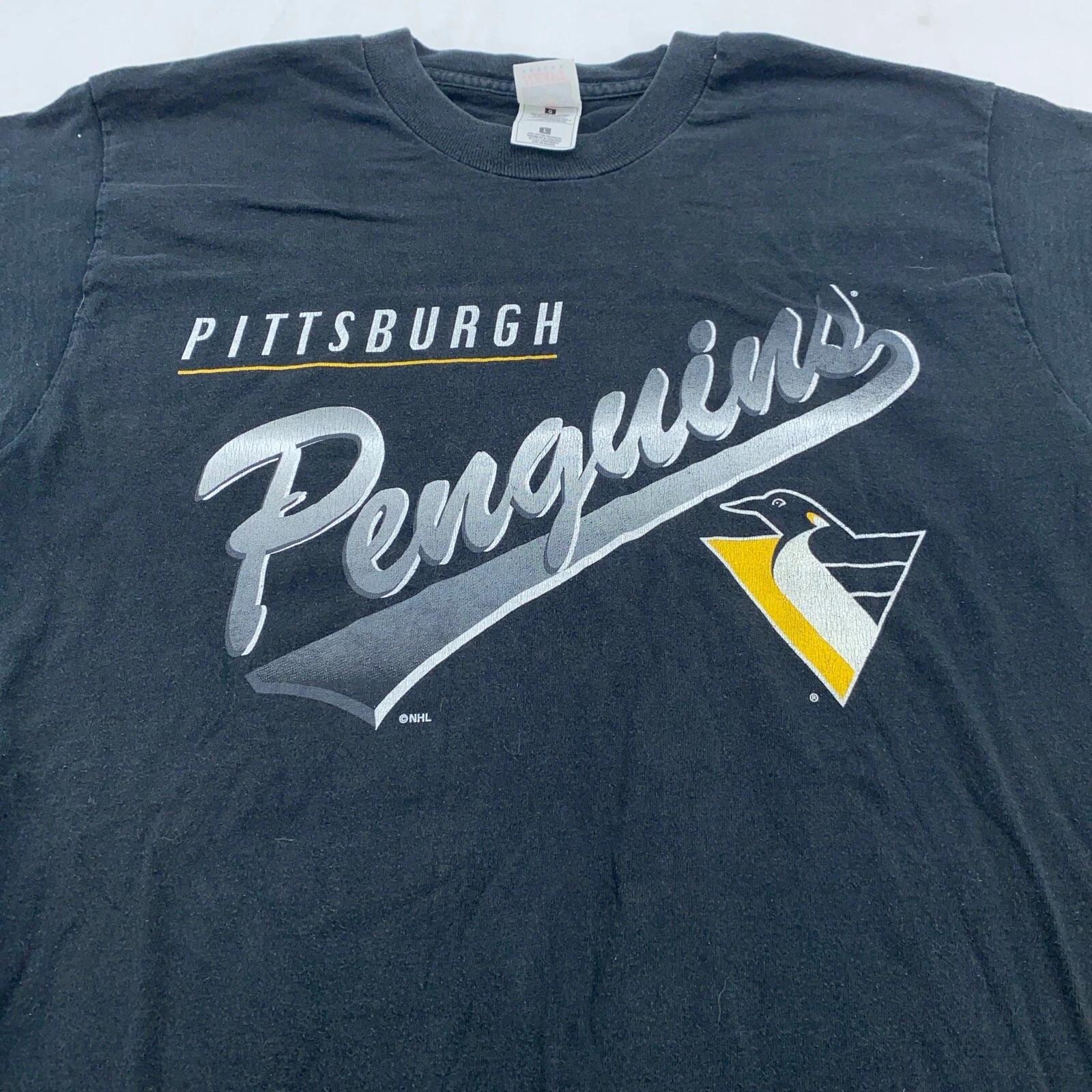 vintage 90s PITTSBURGH PENGUINS T-Shirt MEDIUM/LARGE ice hockey NHL pennsylvania M