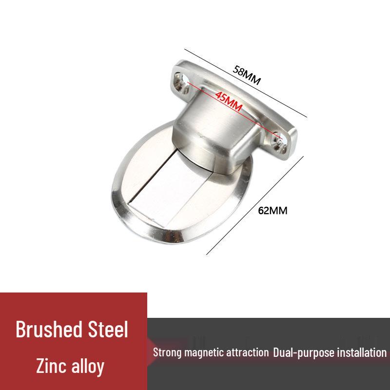 Invisible Zinc Alloy Magnetic Door Stopper & Silent Anti-Collision Closer for Bedroom/Bathroom.