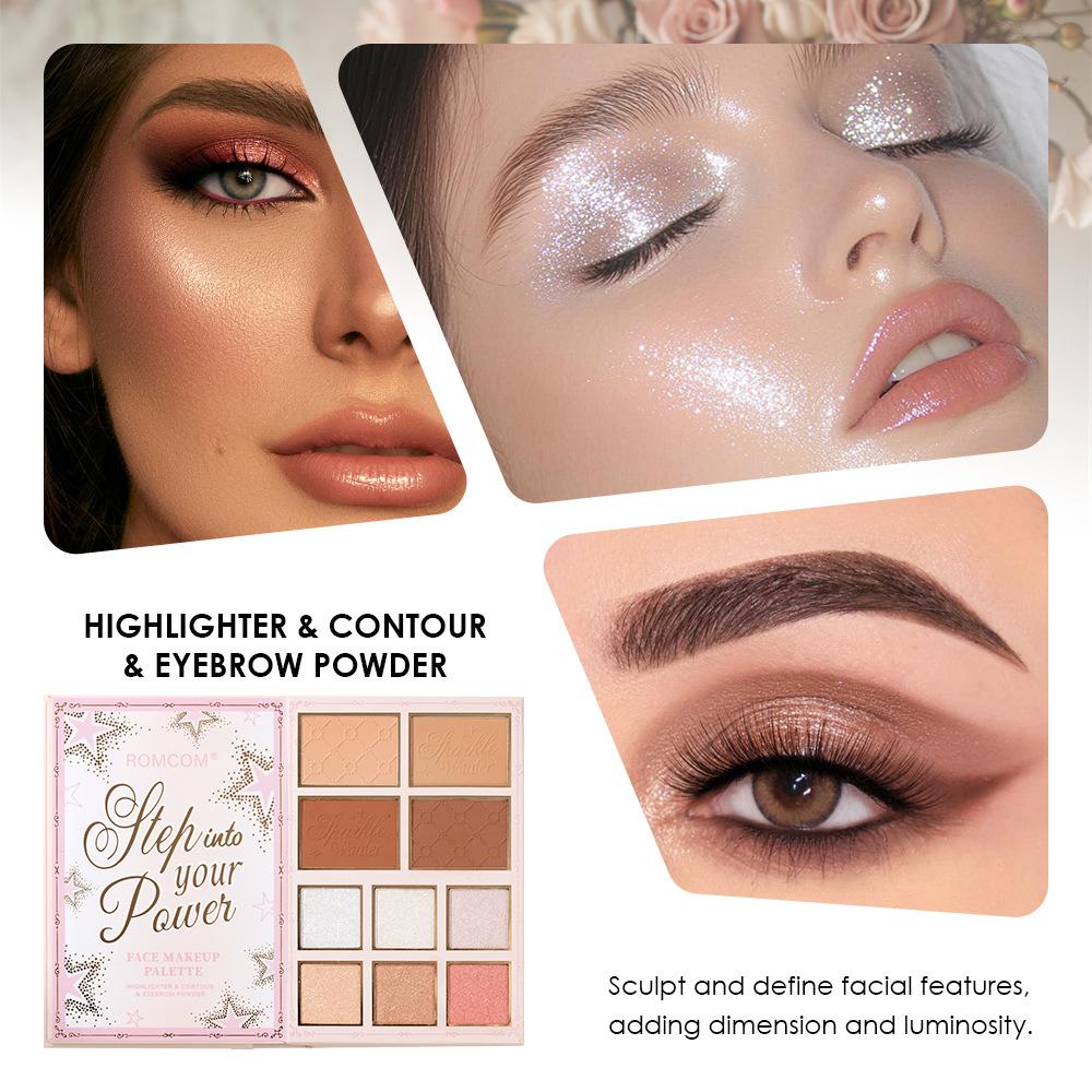 ROMCOM Key to Thy Glow Ongeoefend Alles-in-één Make-up Boek Palet Oogschaduw Blusher Highlighter Contour Wenkbrauwpoeder Lipgloss en Mascara Cadeauset