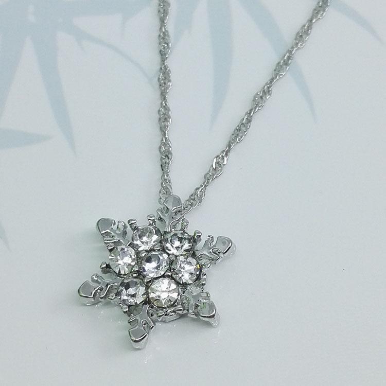 

Темпераментное ожерелье из натуральных камней, посеребренное ожерелье в виде снежинки из циркона белый