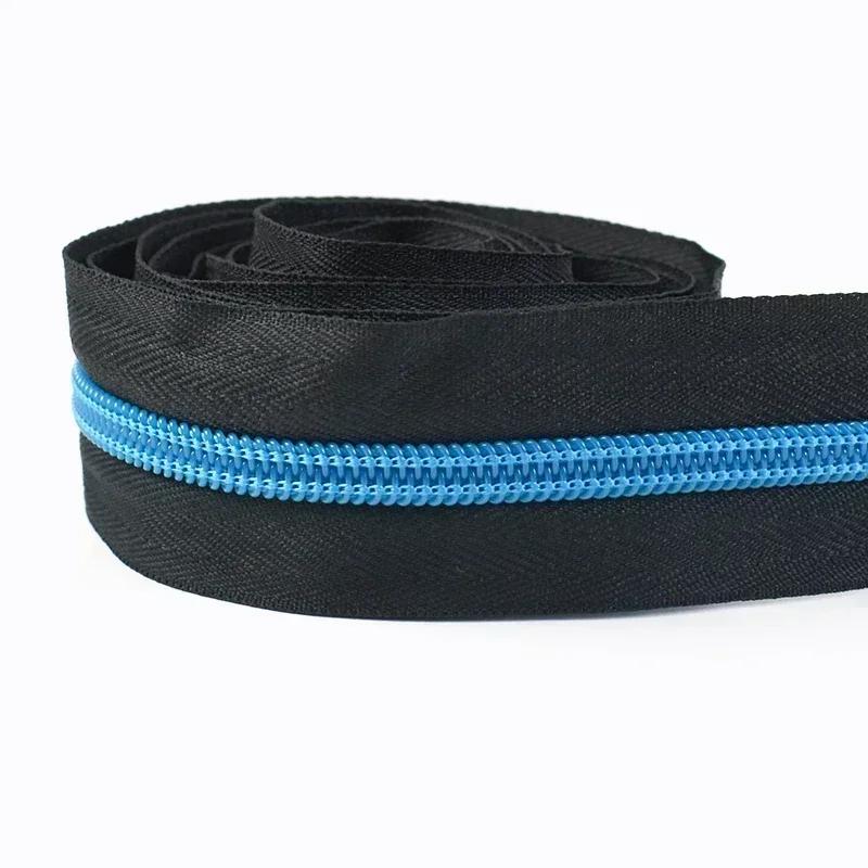 Meetee 10/20M 5# Nylon Zippers Tape + Zipper Slider Puller for Sewing Bag Shoes Garment Zips Repair Sew Crafts DIY Accessories