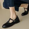 Fashion Retro Women's Brogue Leather Shoes Spring Round Head Carved Mary Jane Shoes Women Oxfords Women's Shoes Ladies Leather Female